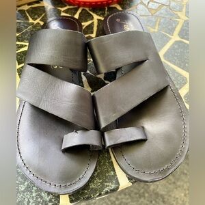 Free People Black Leather Sandals